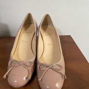 Christian Louboutin Nude Patent Leather Heels - Well Worn